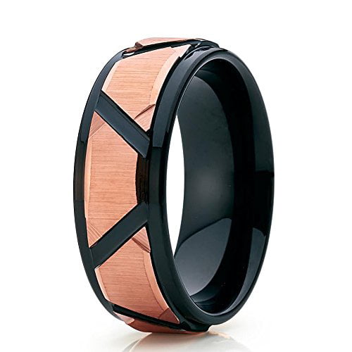 Silly Kings Rose Gold Tungsten Ring,6mm Rose Gold Tungsten Ring,18k Rose Gold,Anniversary Ring,Engagement 
